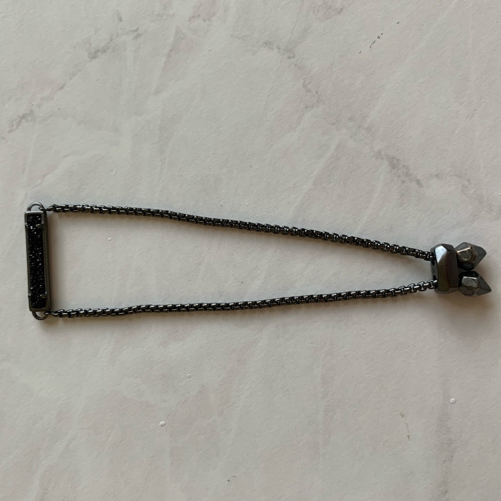 Kendra Scott Gunmetal and Black Druzy Bracelet